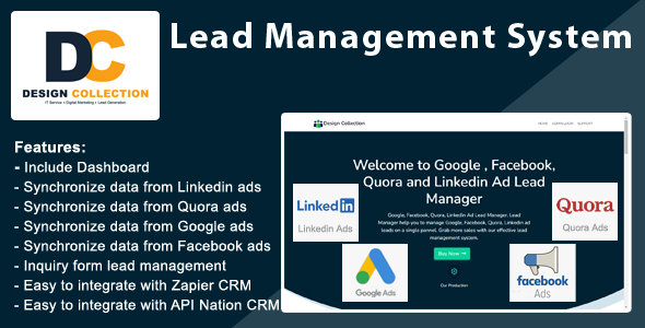 Lead Management System - Facebook, Google, Linkedin, Quora