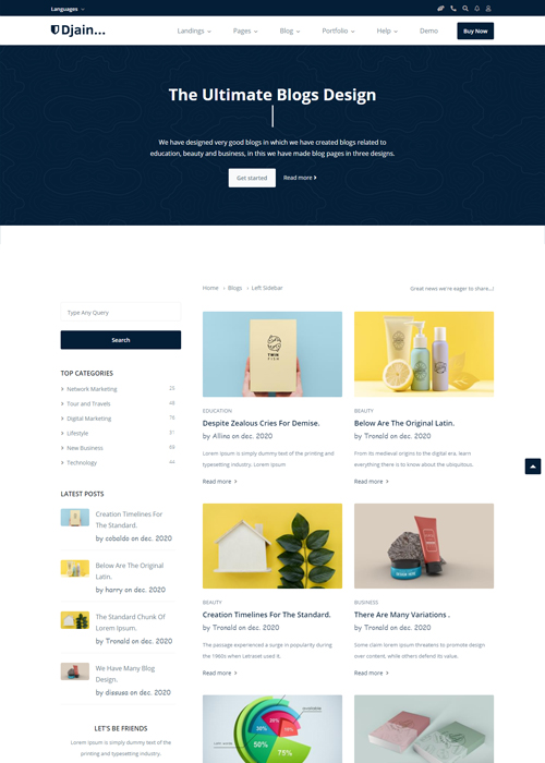 Left Sidebar Grid